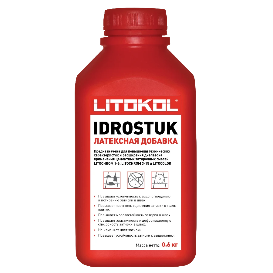 Латексная добавка Litokol Idrostuk-M для затирок 0.6 кг